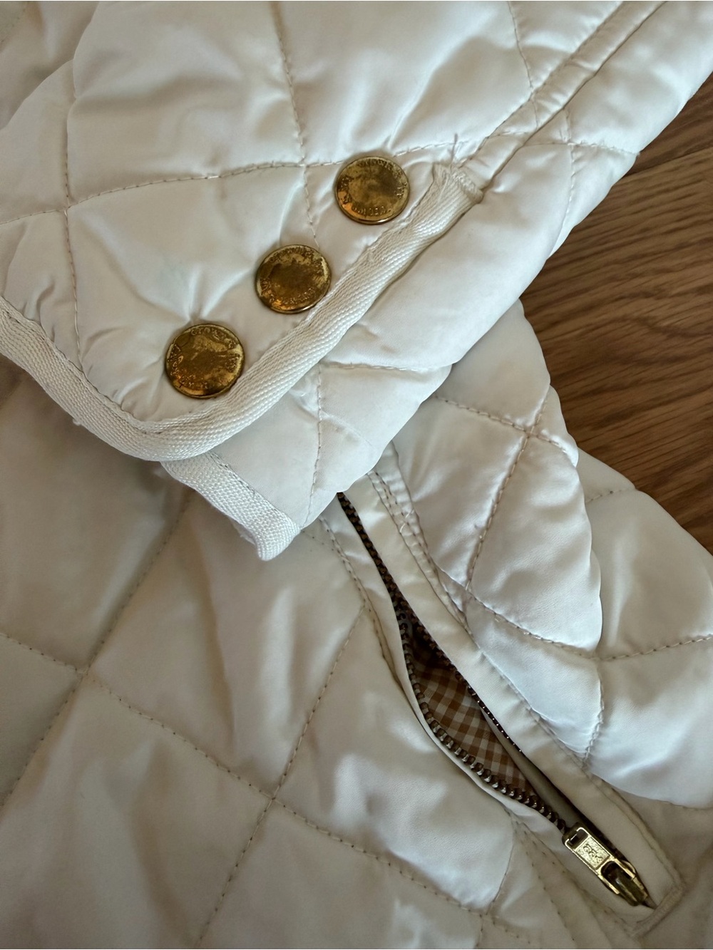 crown & ivy Quilted Cream Jacket with Gold Buttons - Picture 5 of 6